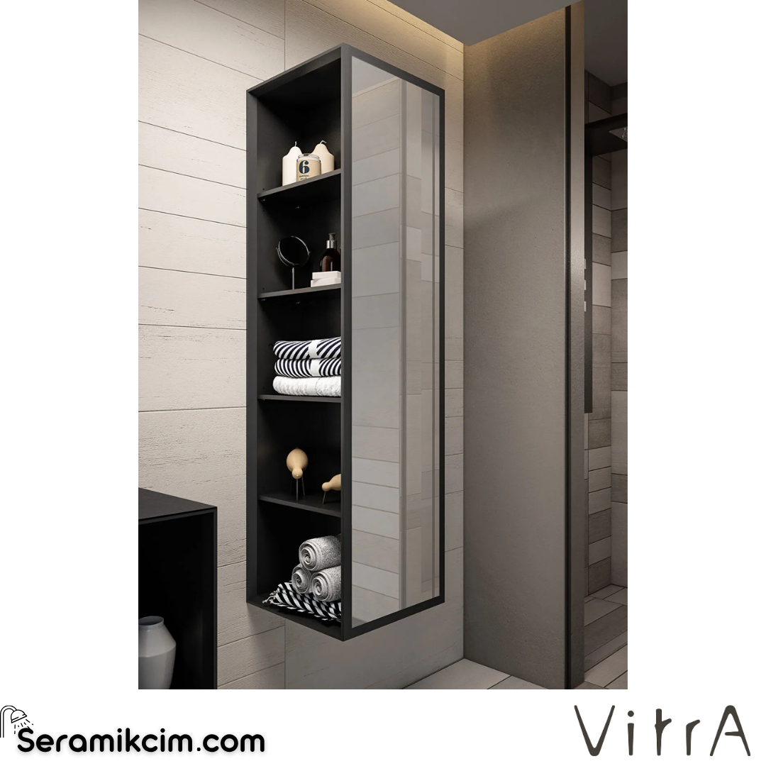 VitrA Frame Bornoz Ünitesi 40cm, Kapaklı Mat Soft Siyah 61264