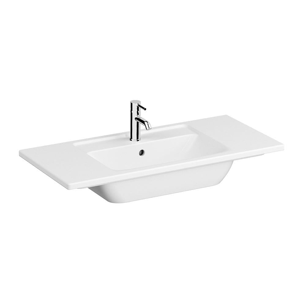 VitrA Integra Etajerli Lavabo 100x47 cm Tek Armatür Delikli, Su Taşma Delikli, Beyaz - 7057B003-0001