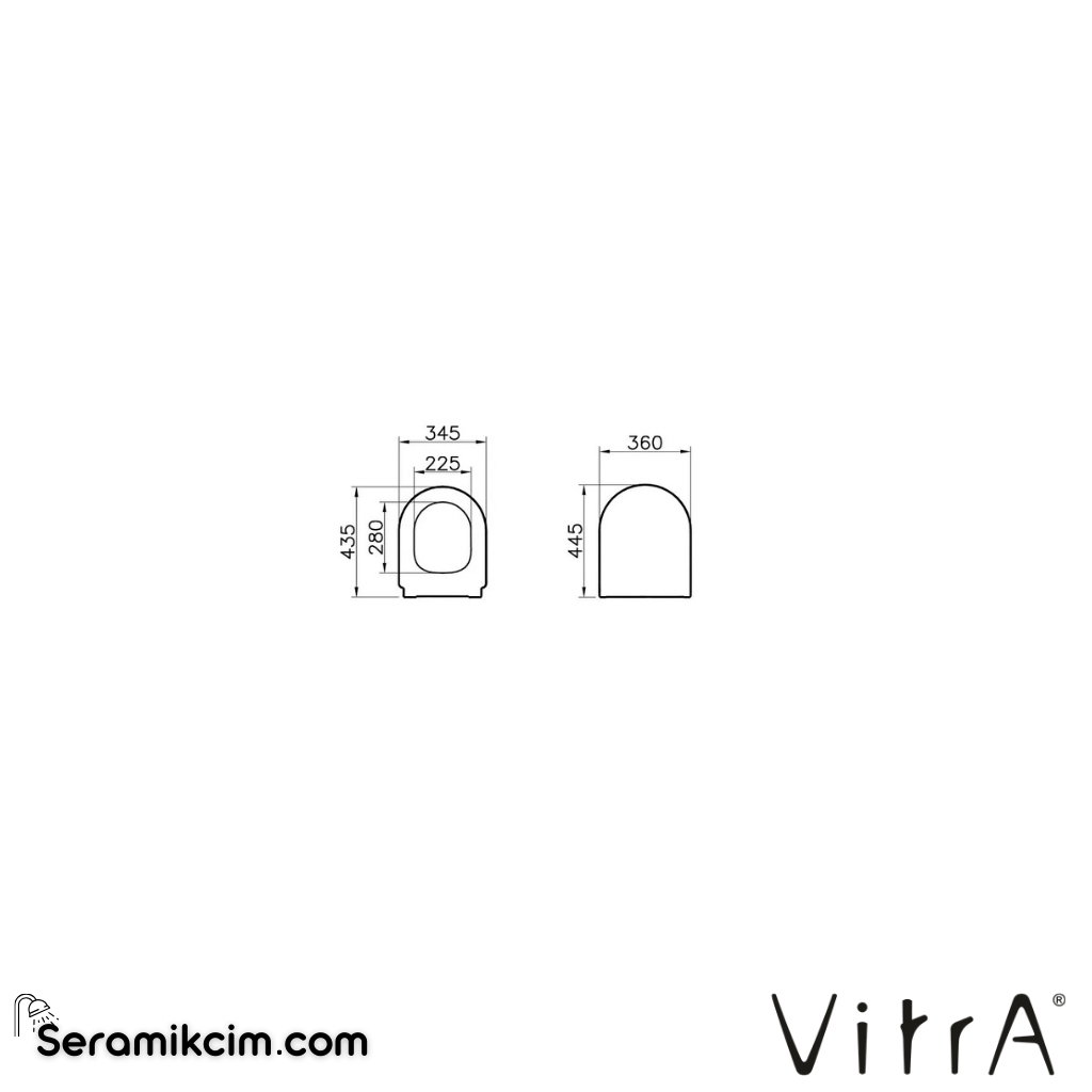 VitrA Integra Klozet Kapağı Duroplast, Üstten Sıkmalı Yavaş Kapanır, Metal Menteşeli, Beyaz 108-003-509 - 108-003-509