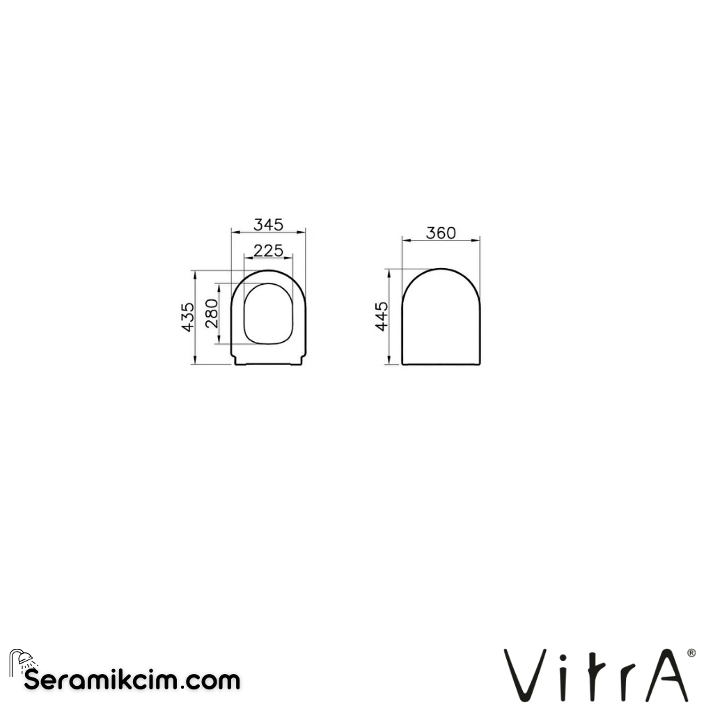 VitrA Integra Klozet Kapağı Duroplast, Üstten Sıkmalı Yavaş Kapanır, Metal Menteşeli, Beyaz 108-003-009 - 108-003-009
