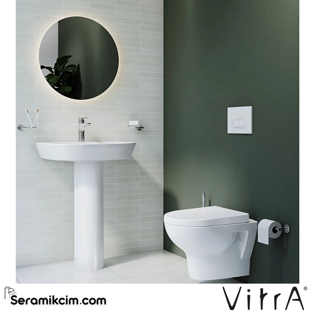 VitrA Integra Klozet Kapağı Duroplast, Üstten Sıkmalı Yavaş Kapanır, Kolay Sök-Tak, Metal Menteşeli, Beyaz 108-003R009 - 108-003R009