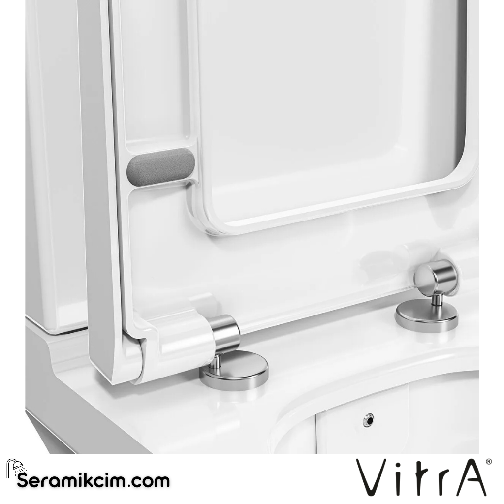VitrA Integra Klozet Kapağı Duroplast, Üstten Sıkmalı Yavaş Kapanır, Kolay Sök-Tak, Metal Menteşeli, Beyaz 108-003R009 - 108-003R009