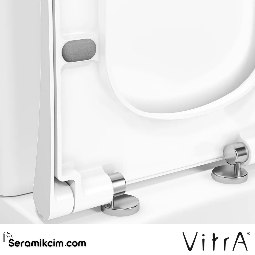 VitrA Integra Klozet Kapağı Slim, Duroplast, Üstten Sıkmalı Yavaş Kapanır, Metal Menteşeli, Beyaz 131-003-009 - 131-003-009