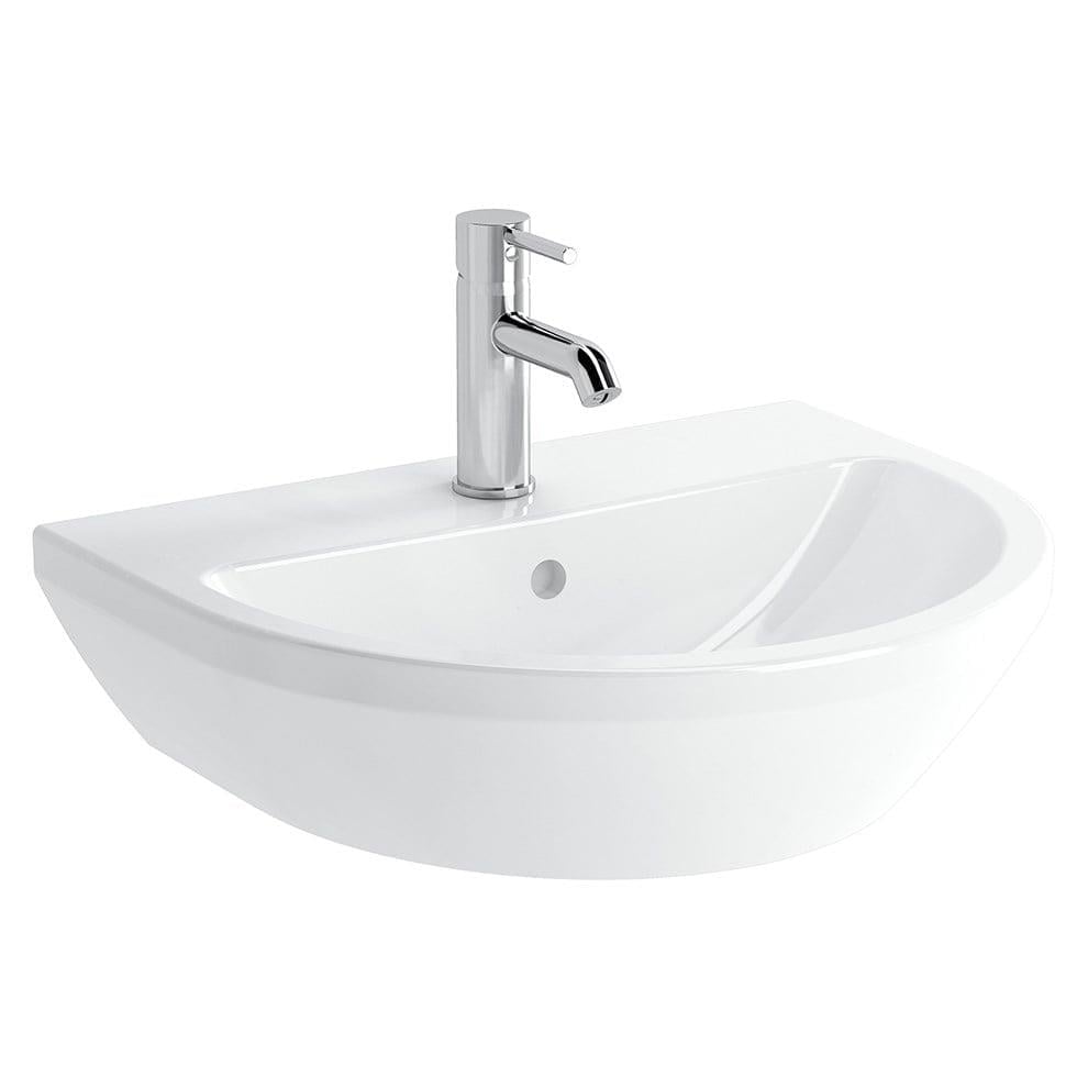 VitrA Integra Lavabo Yuvarlak, 55x45 cm Tek Armatür Delikli, Su Taşma Delikli, Beyaz - 7067L003-0001