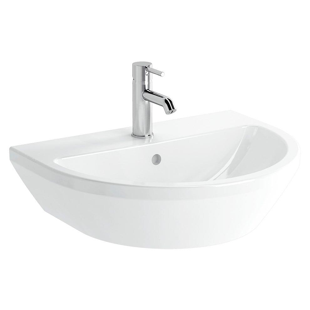 VitrA Integra Lavabo Yuvarlak, 60x47 cm Tek Armatür Delikli, Su Taşma Delikli, Beyaz - 7068L003-0001
