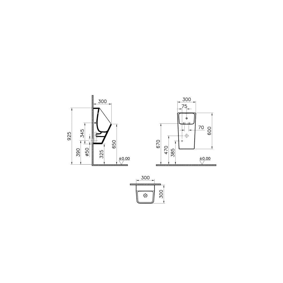 VitrA Integra Pisuvar Rim-ex Arkadan Su Girişli, Beyaz - 5461L003-0199