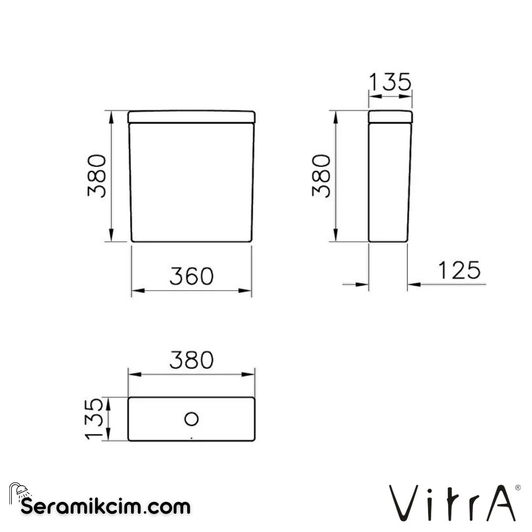 VitrA Integra Rezervuar Üstten Kumandalı, Alttan Su Girişli, Beyaz 5428L003-0107 - 5428L003-0107