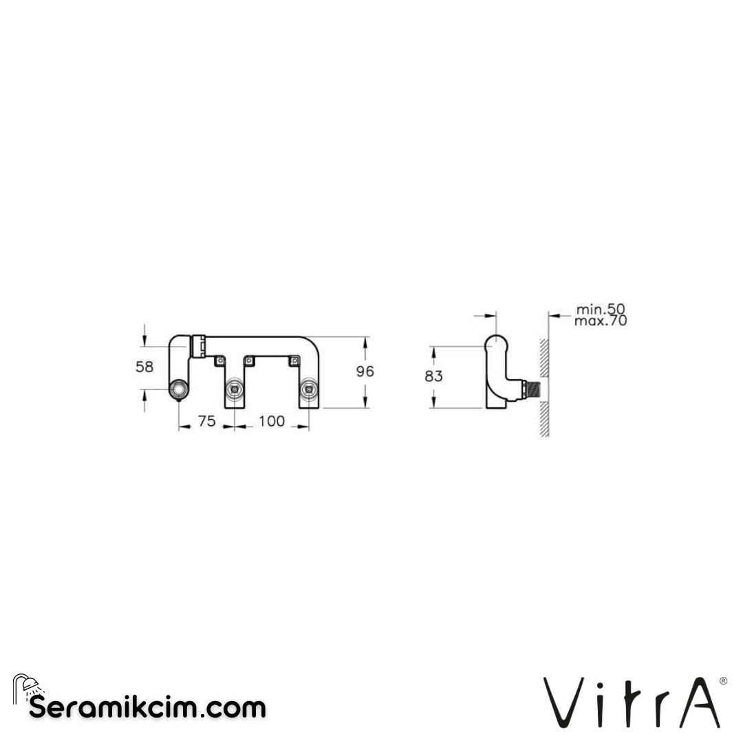 Vitra İstanbul Ankastre Lavabo Bataryası (Sıva Altı Grubu) A42844 - A42844