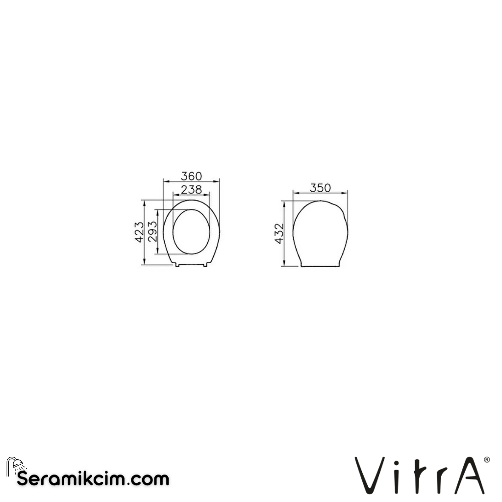 VitrA Klozet Kapağı Üstten Sıkmalı Metal Menteşeli, Beyaz 18-003-001 - 18-003-001