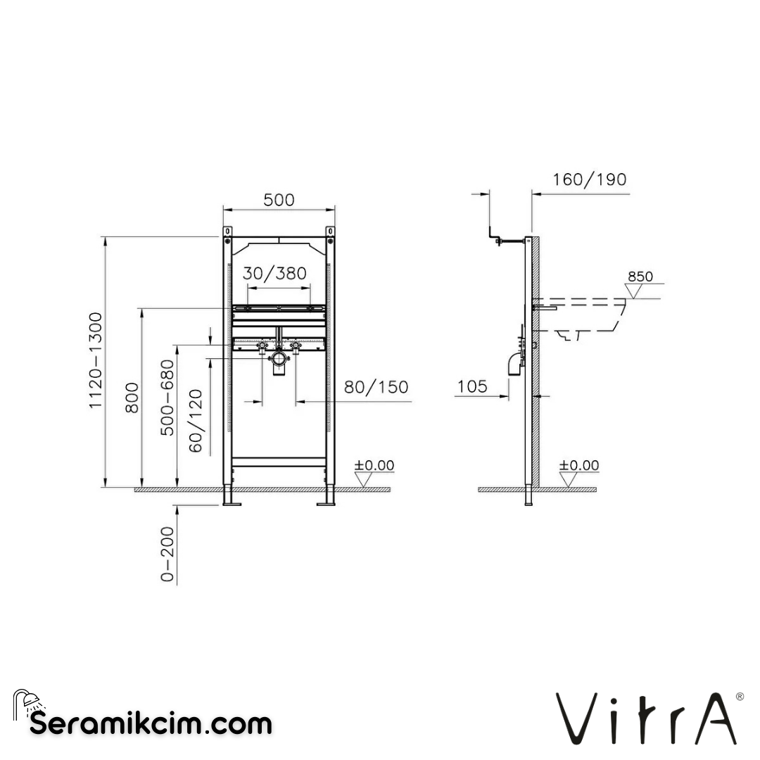 VitrA Lavabo için metal çerçeve 880-2800 - 880-2800