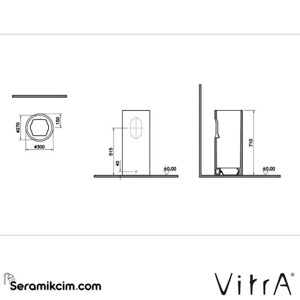 VitrA Liquid Kolon Ayak  Clean, Beyaz - 7319B403-0156