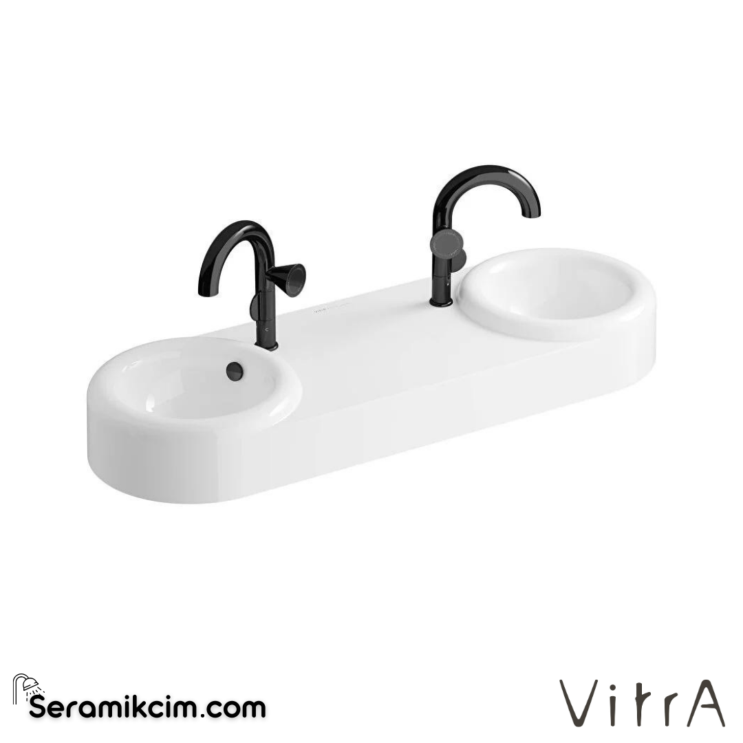 VitrA Liquid Lavabo 120x41 cm Tek Armatür Delikli, Su Taşma Delikli, Clean, Beyaz - 7313B403-0001