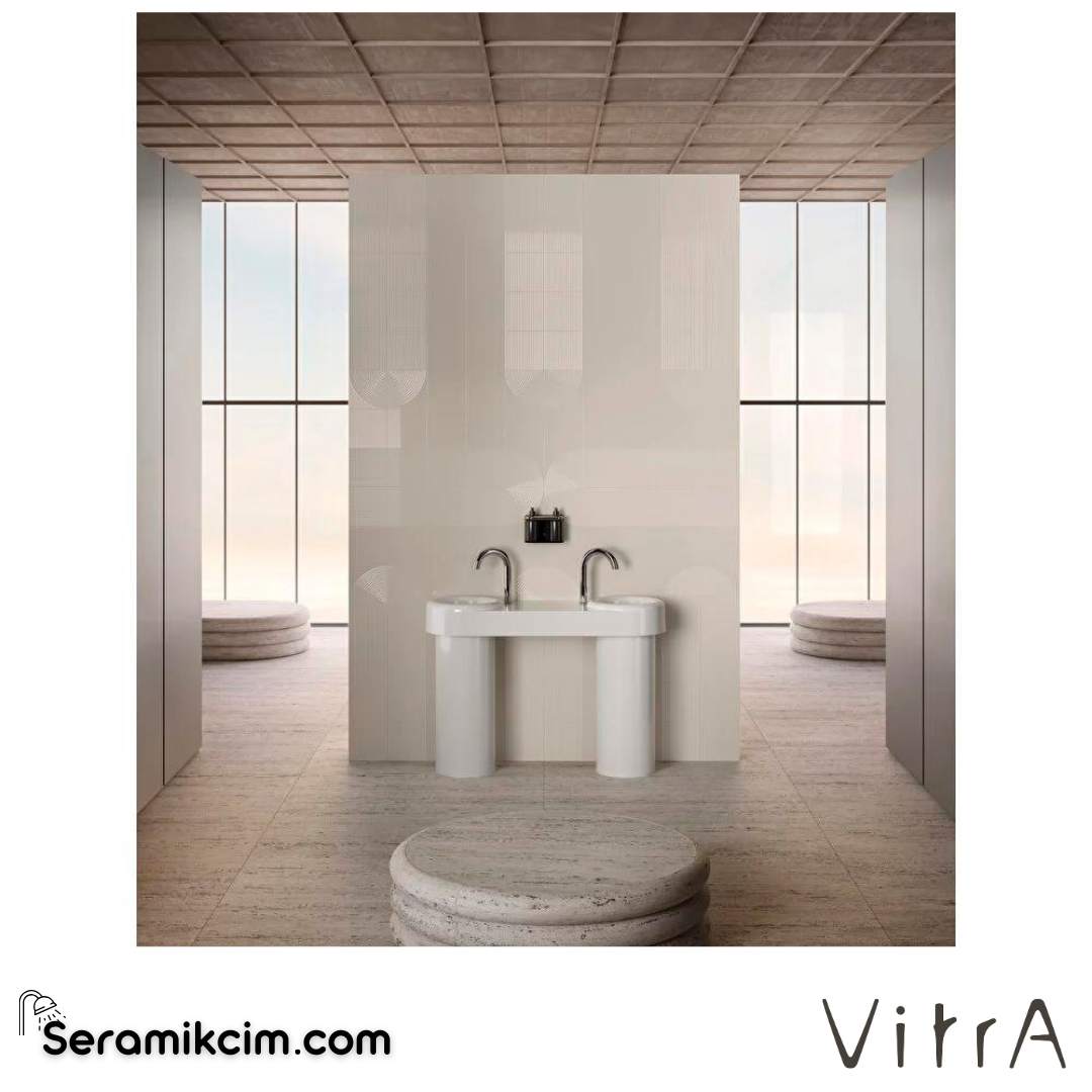 VitrA Liquid Lavabo 120x41 cm Tek Armatür Delikli, Su Taşma Delikli, Clean, Beyaz - 7313B403-0001
