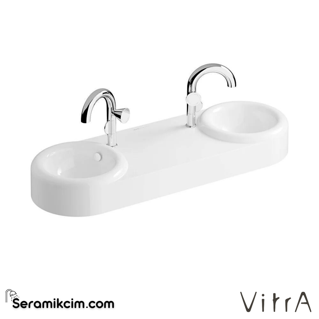 VitrA Liquid Lavabo 120x41 cm Tek Armatür Delikli, Su Taşma Delikli, Clean, Beyaz - 7313B403-0001