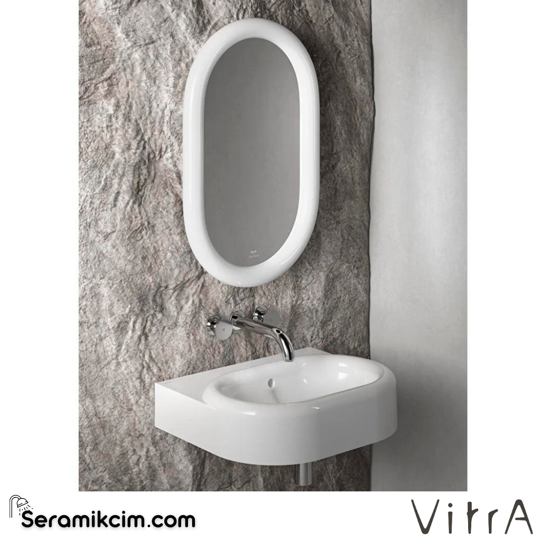 VitrA Liquid Lavabo 60x50 cm Tek Armatür Delikli, Su Taşma Delikli, Clean, Beyaz - 7316B403-0001