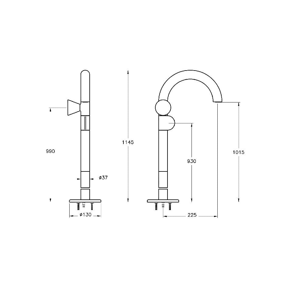 VitrA Liquid Lavabo Bataryası (yerden, soldan kullanım) A42776 - A42776