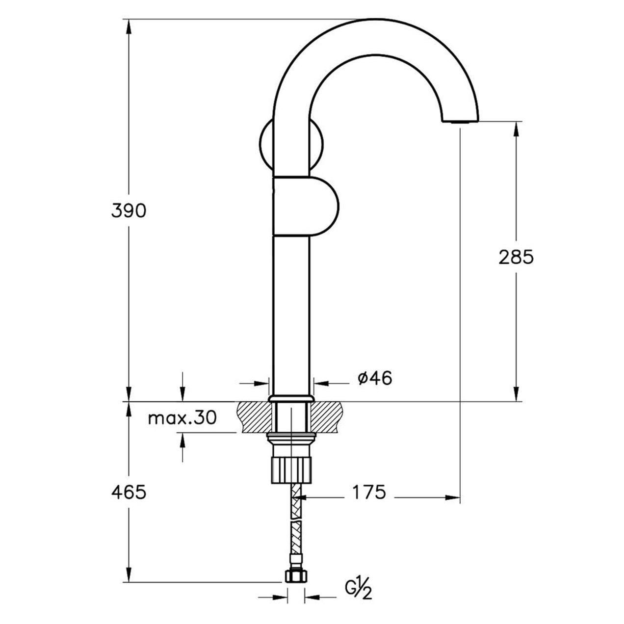 VitrA Liquid Lavabo Bataryası (Yüksek, Sağdan Kullanım) A42791 - A42791