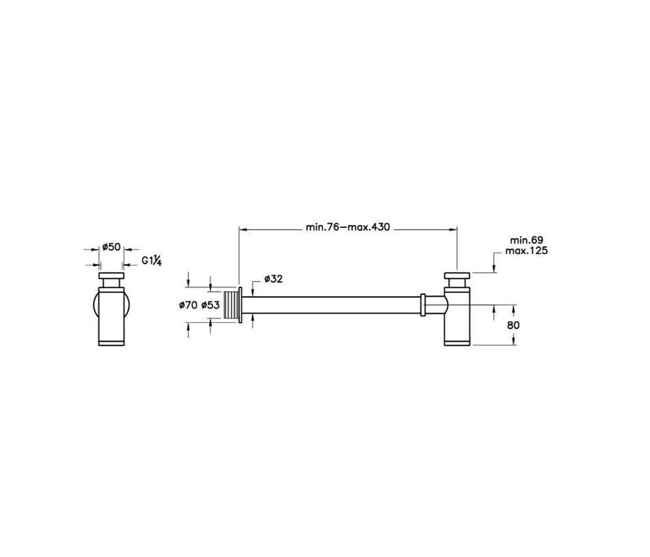 VitrA Liquid Lavabo sifonu (T tipi, uzun) A4512439 - A4512439