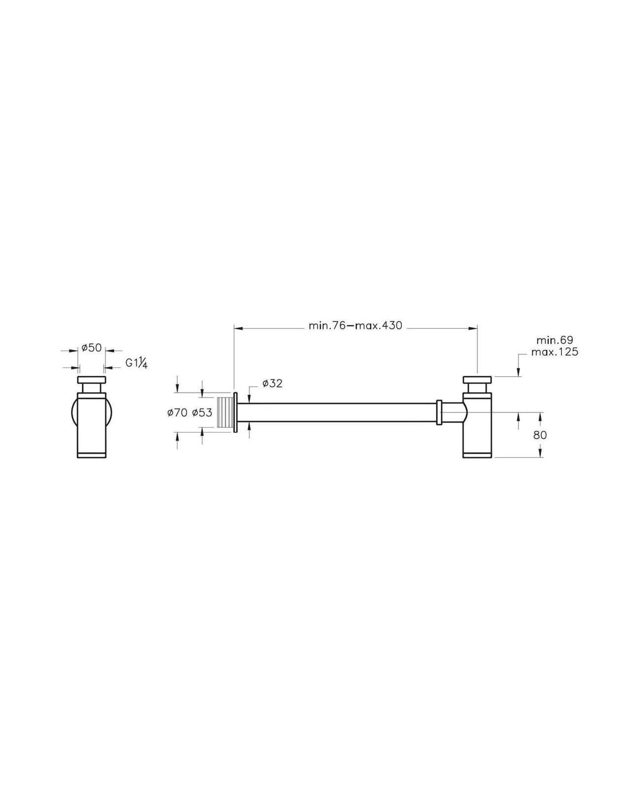 VitrA Liquid Lavabo sifonu (T tipi, uzun) A45124 - A45124