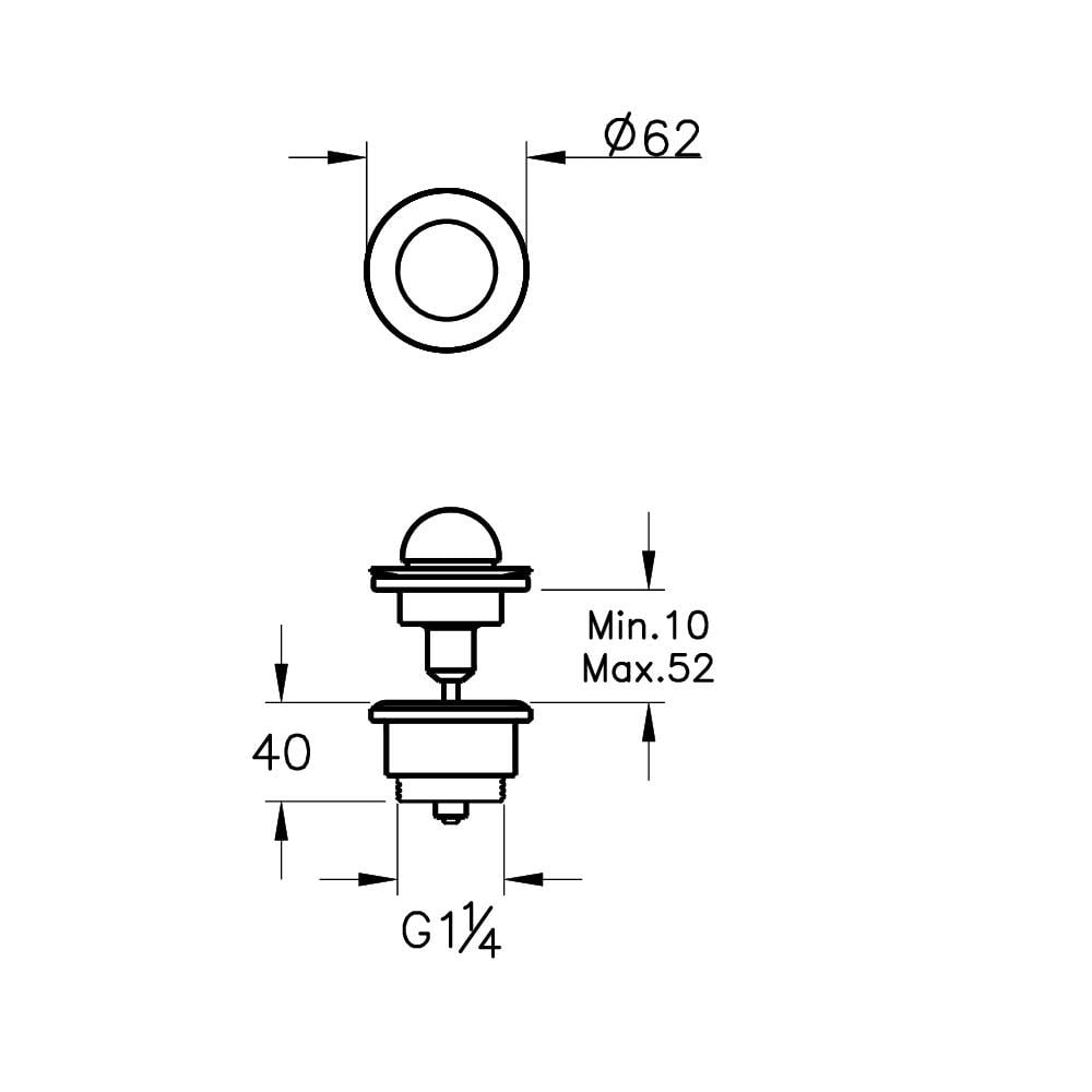VitrA Liquid Lavabo yuvarlak süzgeci (basmalı)  A4517039 - A4517039
