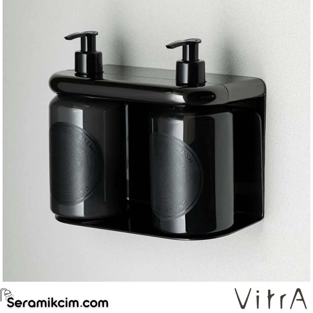 VitrA Liquid Sıvı Sabunluk Tutacağı (çift hazneli) Parlak Siyah A4456739