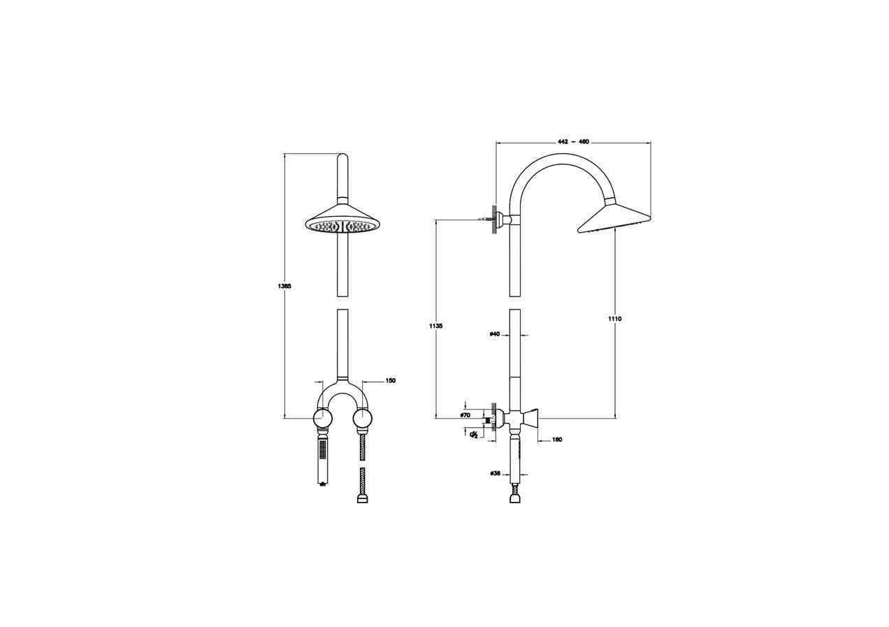 VitrA Liquid Termostatik duş sistemi A47219 - A47219