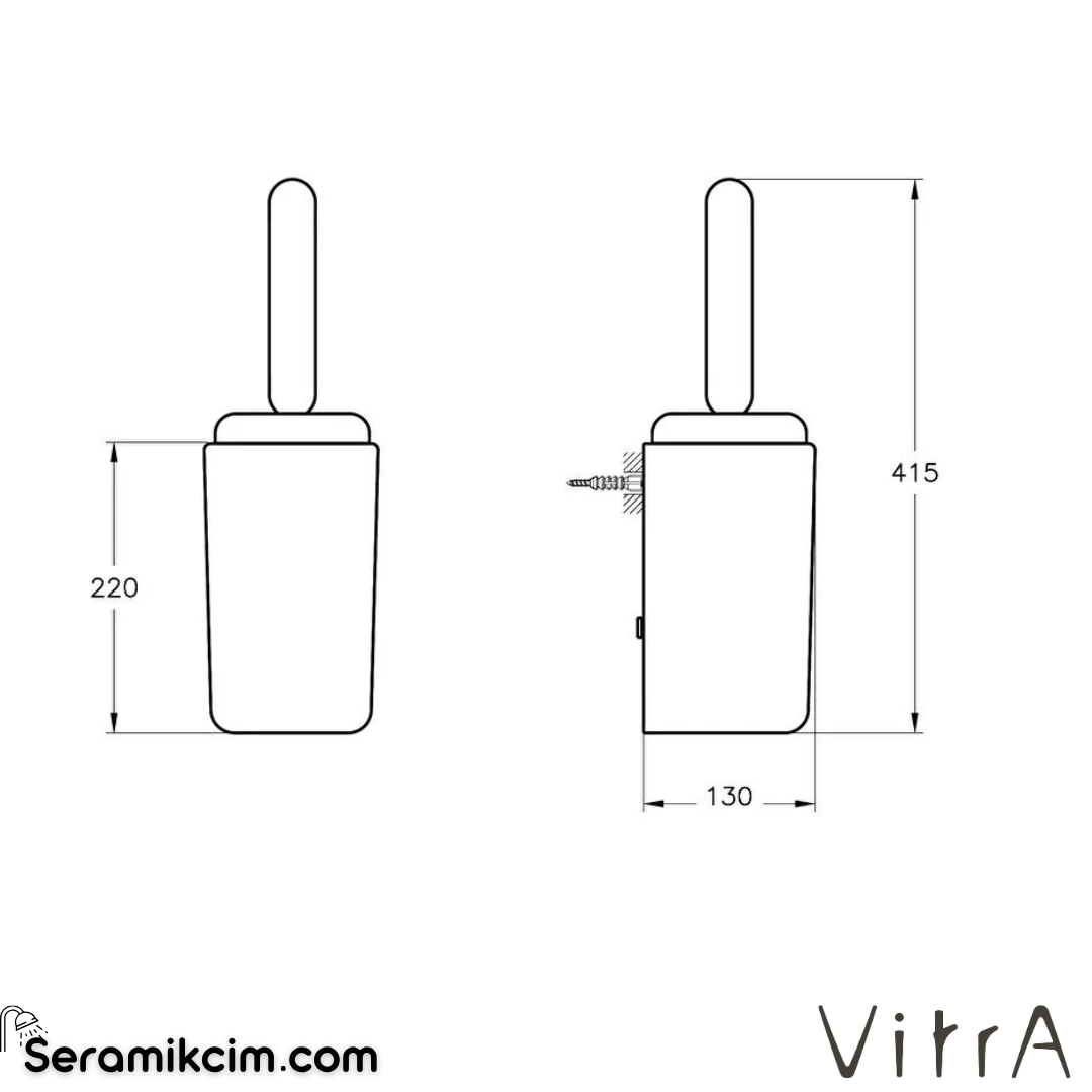 VitrA Liquid Tuvalet Fırçalığı Krom A44566