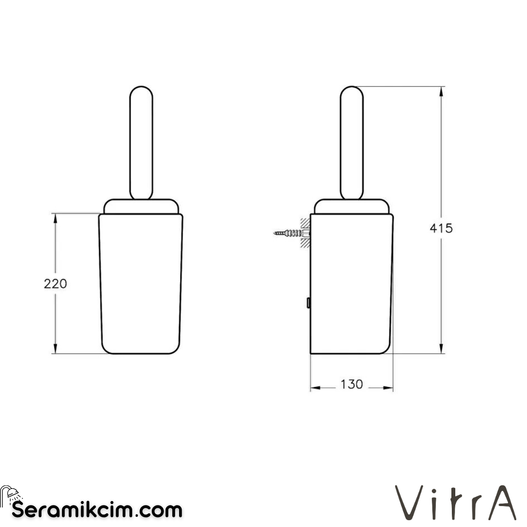 VitrA Liquid Tuvalet Fırçalığı Parlak Siyah A4456639