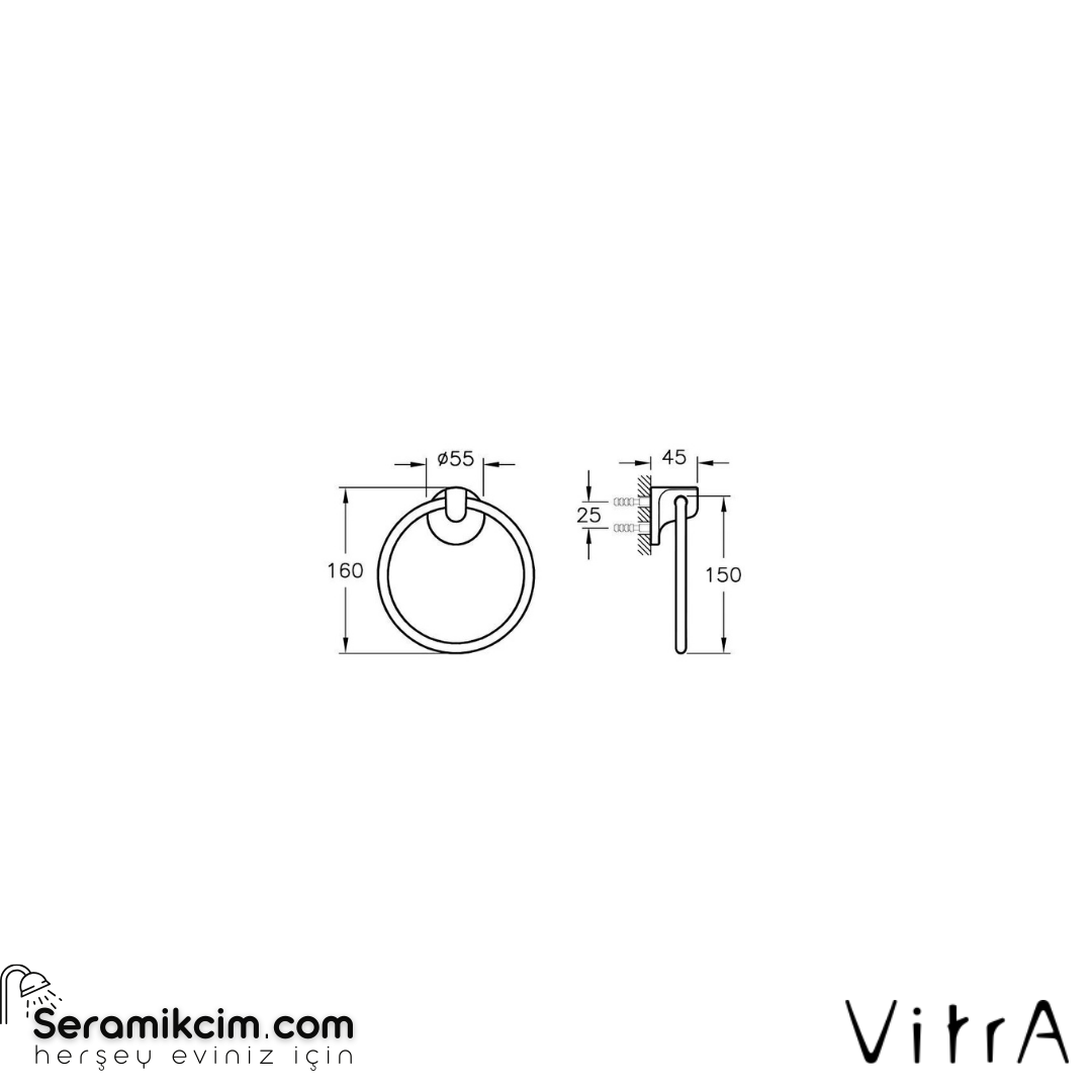 Vitra Marin Halka Havluluk Krom