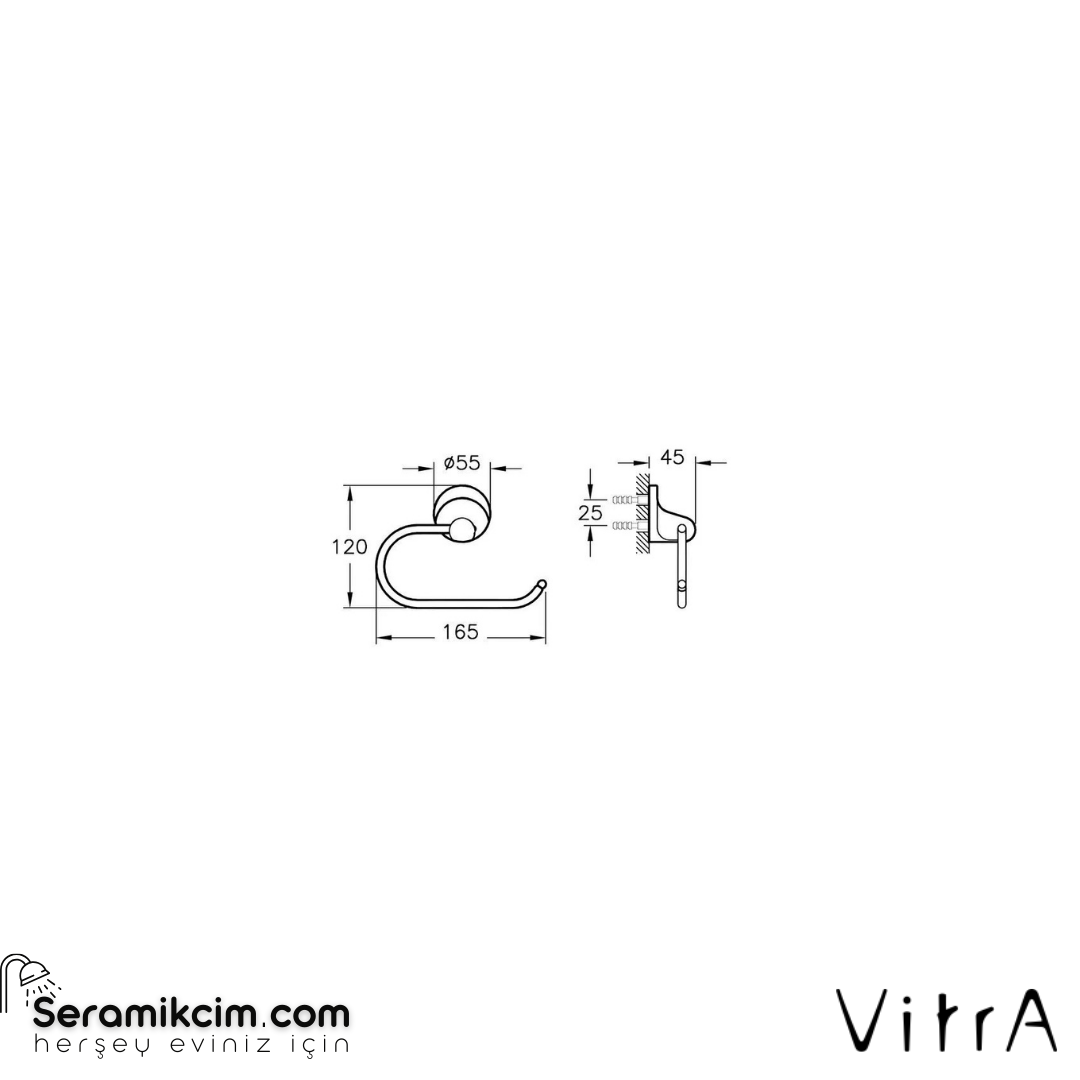 Vitra Marin Tuvalet Kağıtlığı Krom
