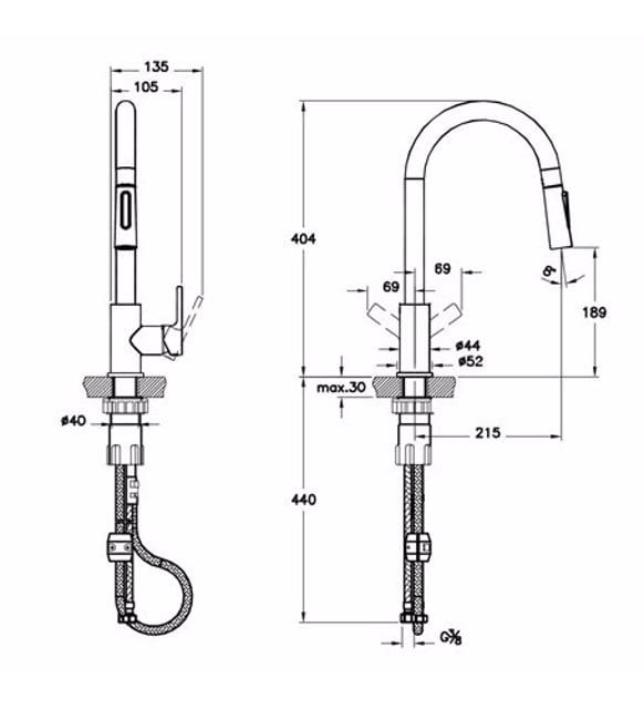 VitrA Masterline Masterline Maestro Pull-Down Eviye Bataryası  A42145 - A42145