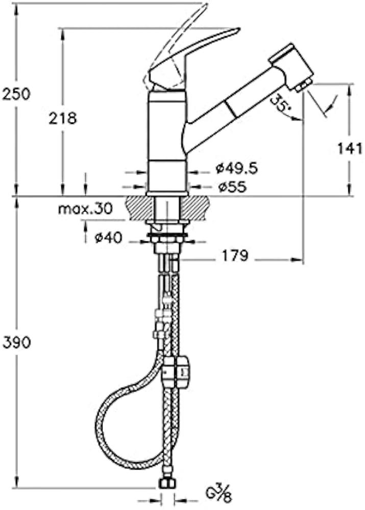 VitrA Masterline Masterline V3 Pull-Out Eviye Bataryası  A42147 - A42147