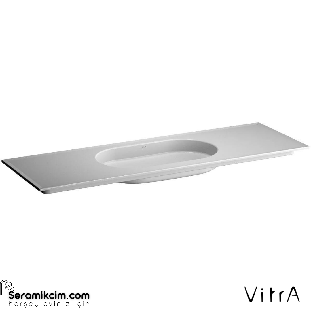 Vitra Memoria Etajerli Lavabo 150X51 Cm Armatür Deliksiz, Su Taşma Deliksiz, Clean, Beyaz