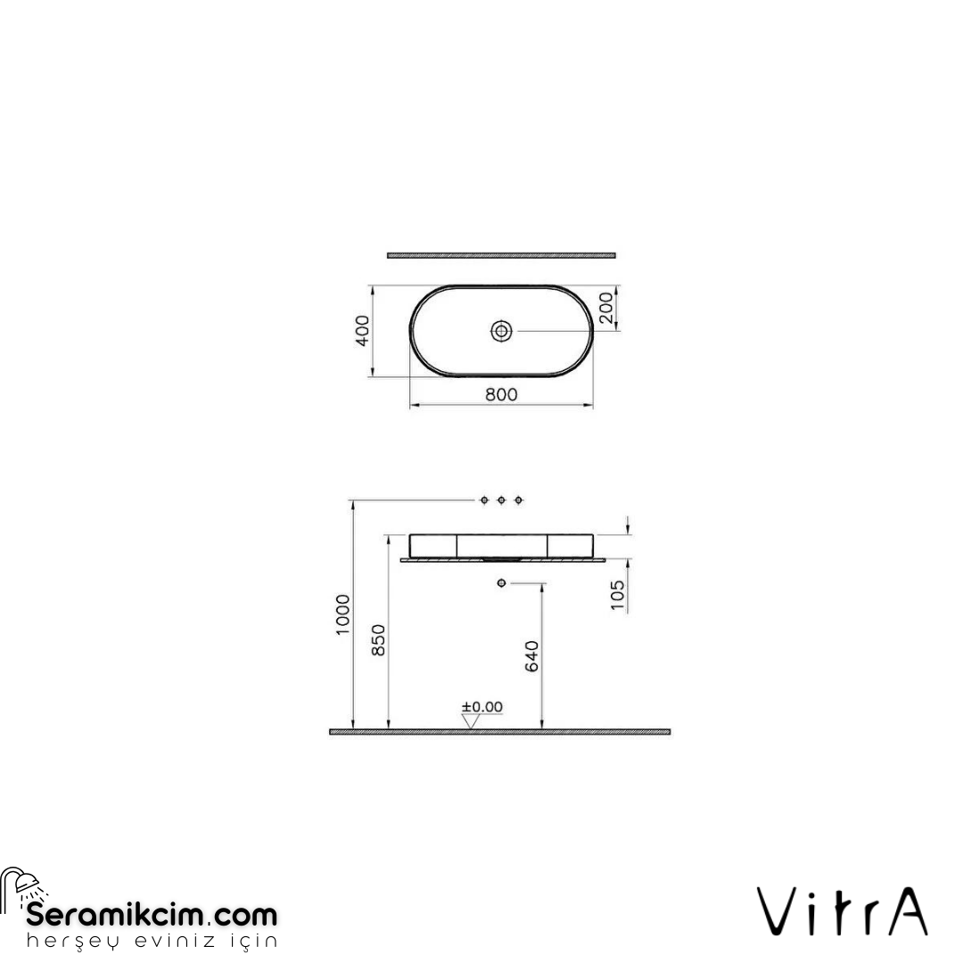 Vitra Memoria Infinit Çanak Lavabo Oval, 80 Cm 