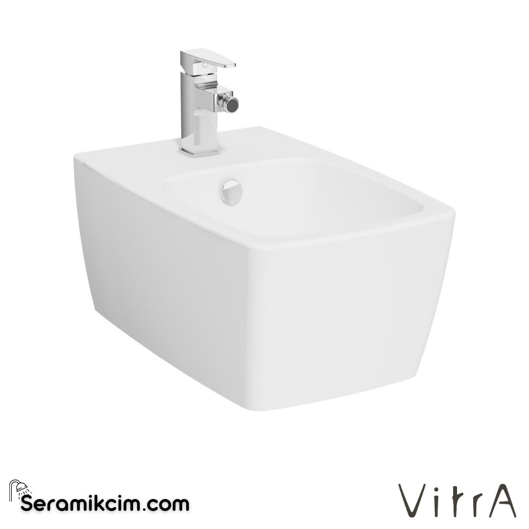 VitrA Metropole Asma Bide Gizli Montajlı, 56 cm Tek Armatür Delikli, Su Taşma Delikli, Yanlardan Deliksiz, Mat Beyaz - 5675B001-1046