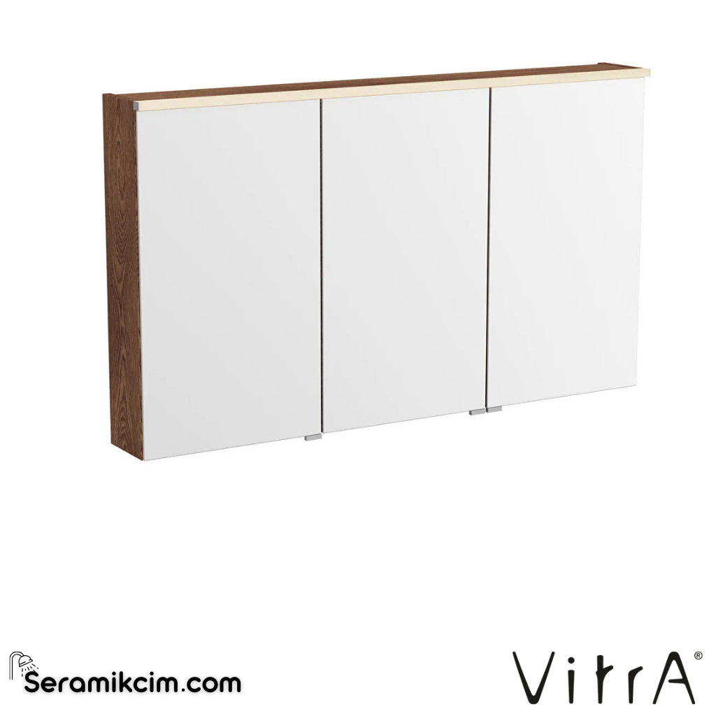 VitrA Metropole Edge Dolaplı Ayna 120 cm, aydınlatmalı sensörlü, ceviz 67167 - 67167