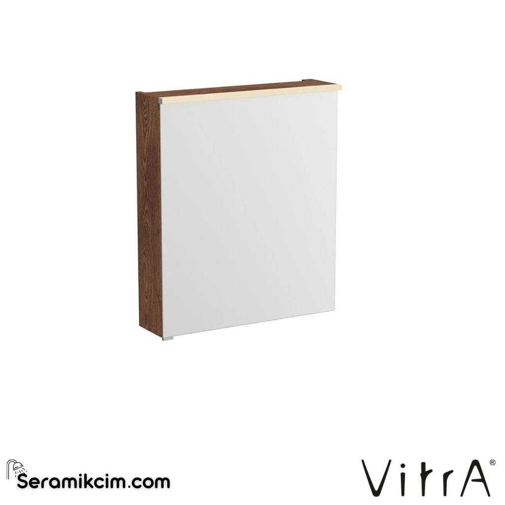 VitrA Metropole Edge Dolaplı Ayna 60 cm, aydınlatmalı sensörlü, ceviz, sol 67164 - 67164