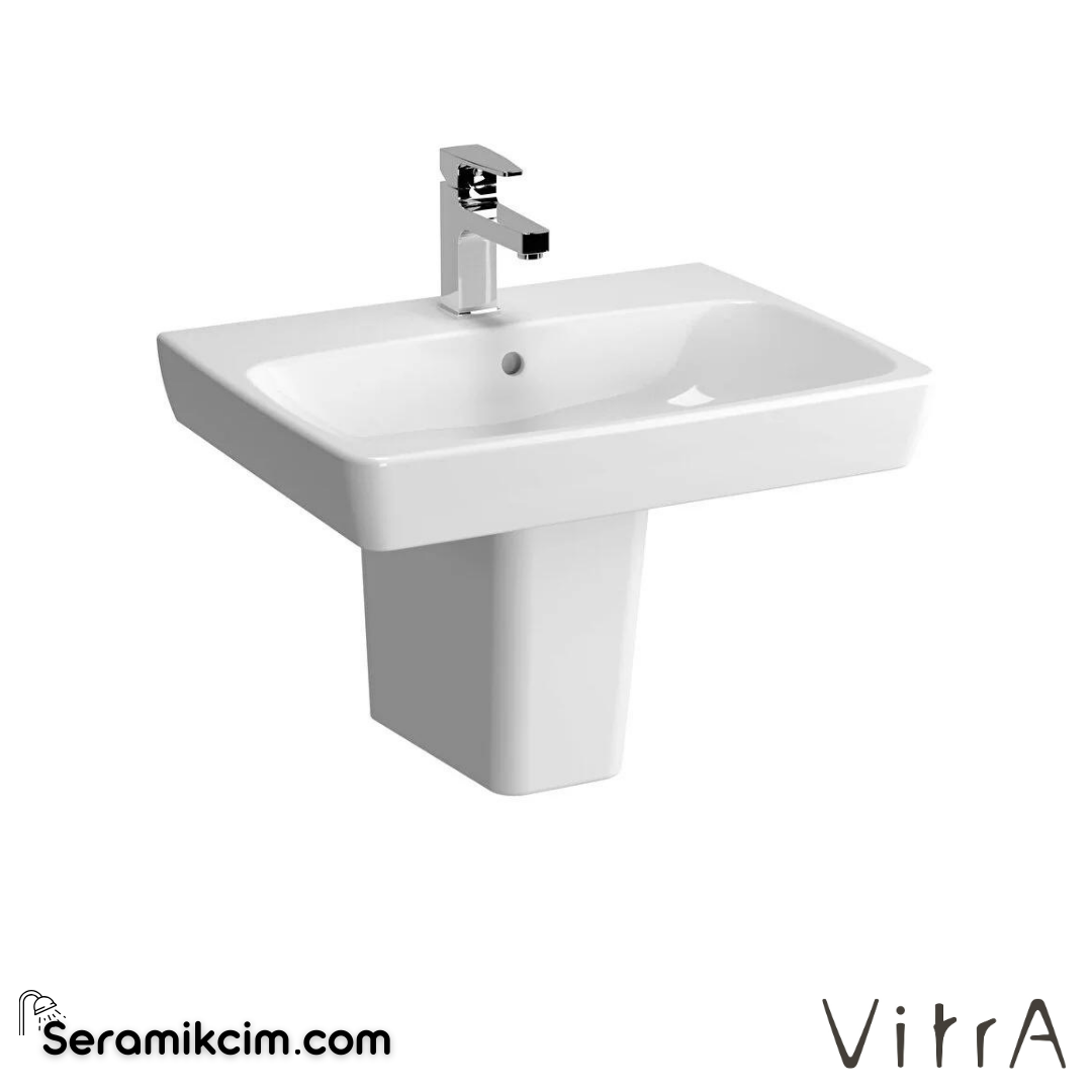 VitrA Metropole Lavabo 60x46 cm Tek Armatür Delikli, Su Taşma Delikli, Beyaz - 5662B003-0001