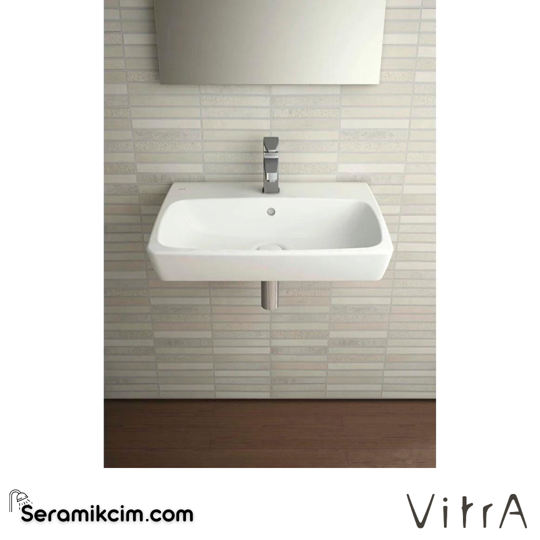 VitrA Metropole Lavabo 60x46 cm Tek Armatür Delikli, Su Taşma Delikli, Beyaz - 5662B003-0001