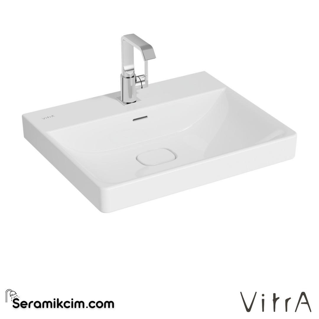 VitrA Metropole Lavabo 60x47 cm Tek Armatür Delikli, Su Taşma Delikli, Beyaz - 7526B003-0001