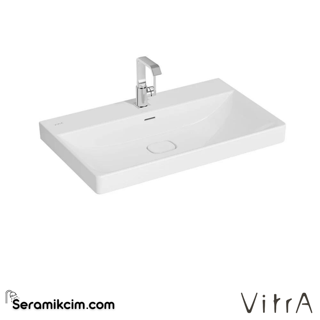 VitrA Metropole Lavabo 80x47 cm Tek Armatür Delikli, Su Taşma Delikli, Beyaz - 7527B003-0001