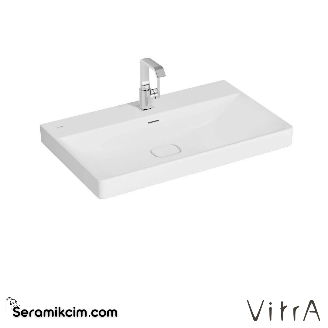 VitrA Metropole Lavabo 80x47 cm Tek Armatür Delikli, Su Taşma Delikli, Mat Beyaz - 7527B001-0001