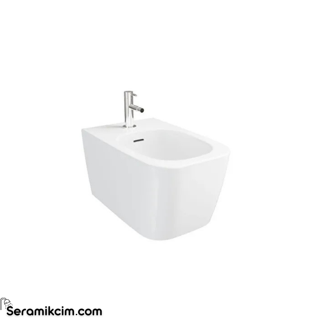 Vitra Metropole Square Asma Bide Gizli Montajlı 56 Cm Tek Armatür Delikli Yanlardan Deliksiz Clean Beyaz 7908B403-0288