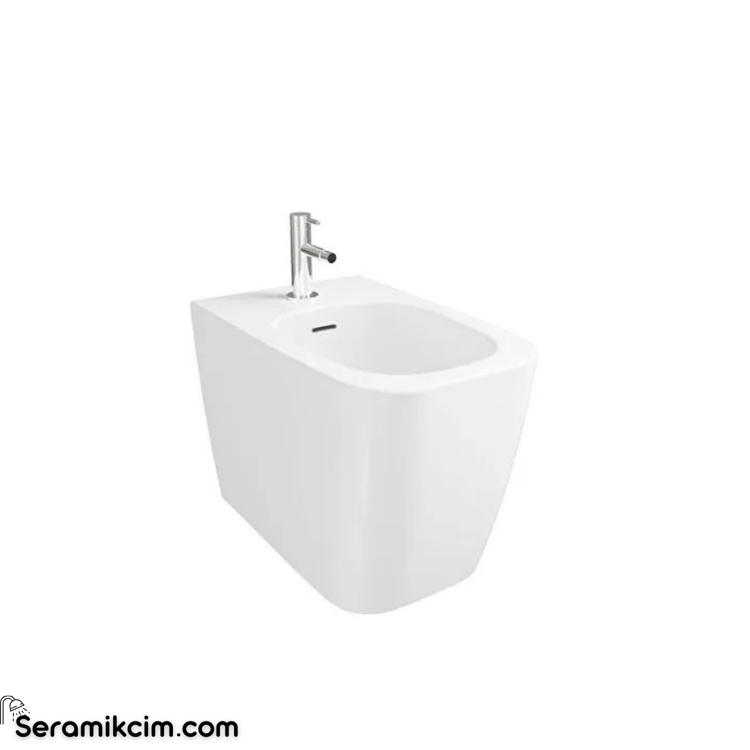 Vitra Metropole Square Yerden Bide Duvara Tam Dayalı 56 Cm Tek Armatür Delikli Yanlardan Deliksiz Clean Beyaz 7909B403-0288