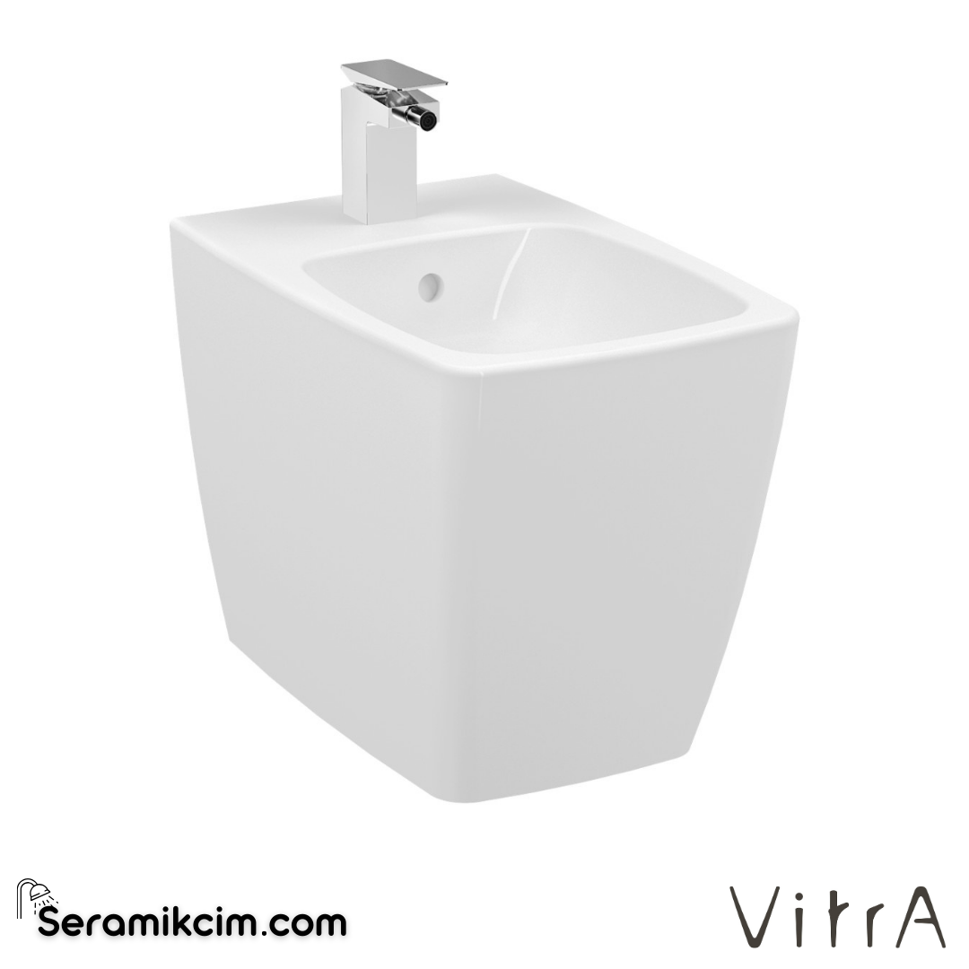 VitrA Metropole Yerden Bide Duvara Tam Dayalı, 54 cm Tek Armatür Delikli, Su Taşma Delikli, Yanlardan Deliksiz, Beyaz - 5659B003-0288