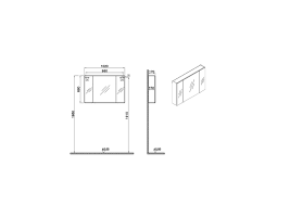 VitrA Mia Asimetrik Dolaplı Ayna 100 cm altın meşe 67753 - 67753