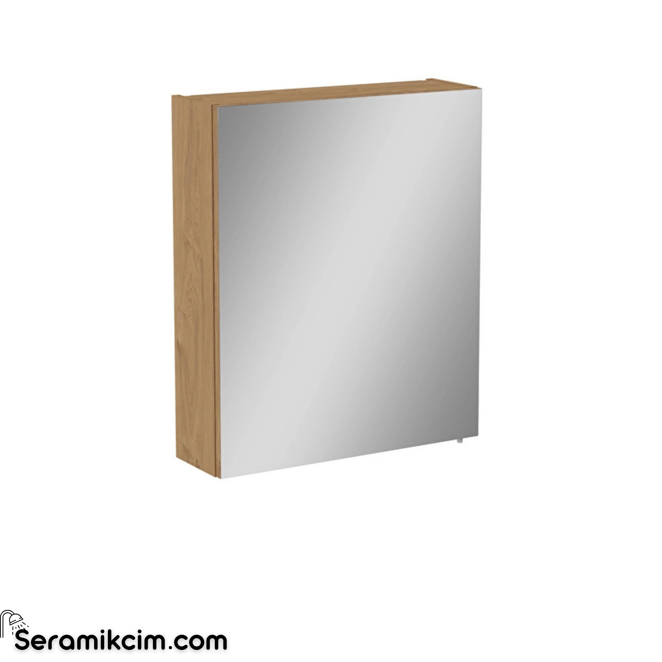 VitrA Mia Asimetrik Dolaplı Ayna, 60 cm, bir kapaklı, altın meşe, sol