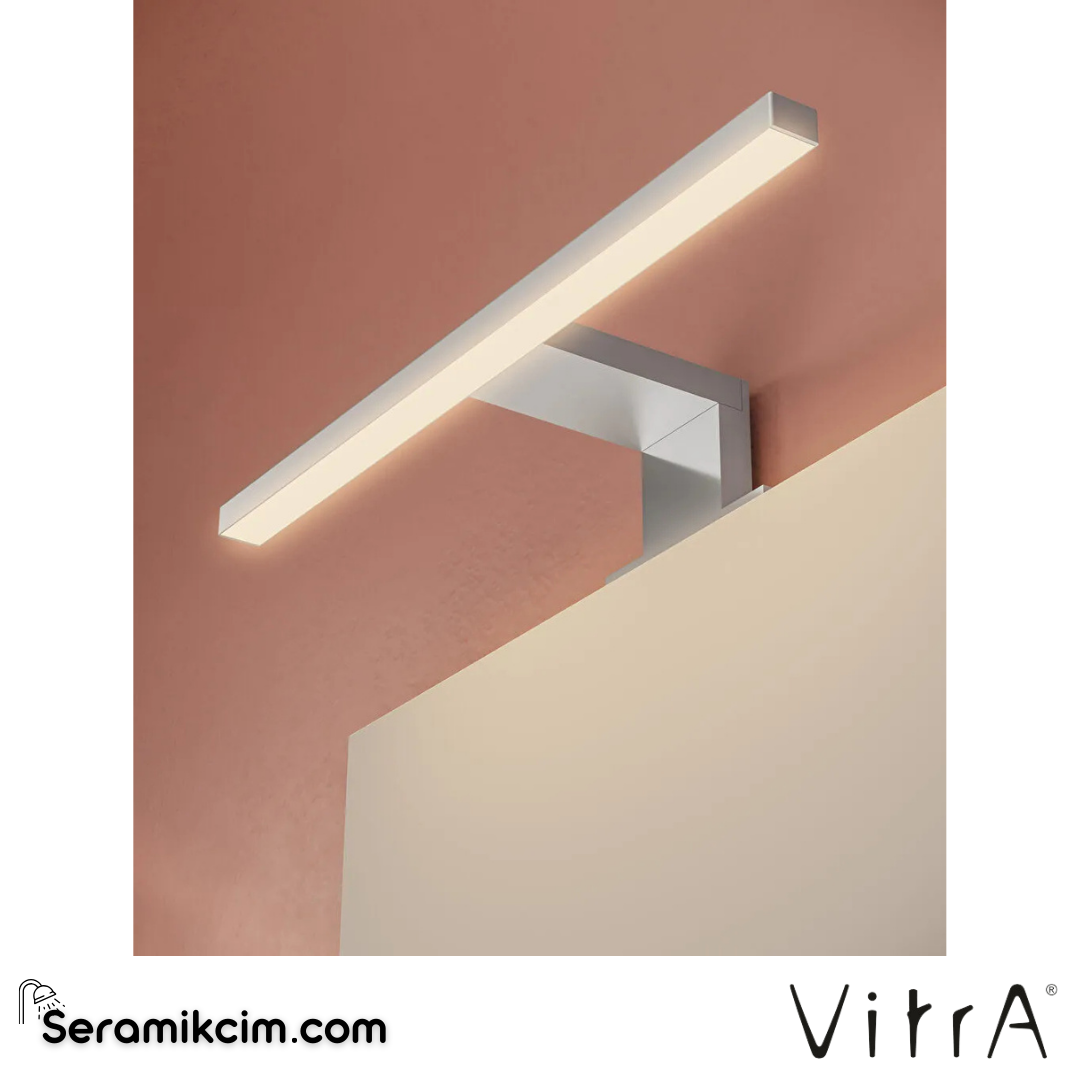 VitrA Mia Banyo Dolabı Seti 40 cm, kapaklı lavabo dolabı, aydınlatmalı düz ayna, parlak beyaz 69576 - 69576