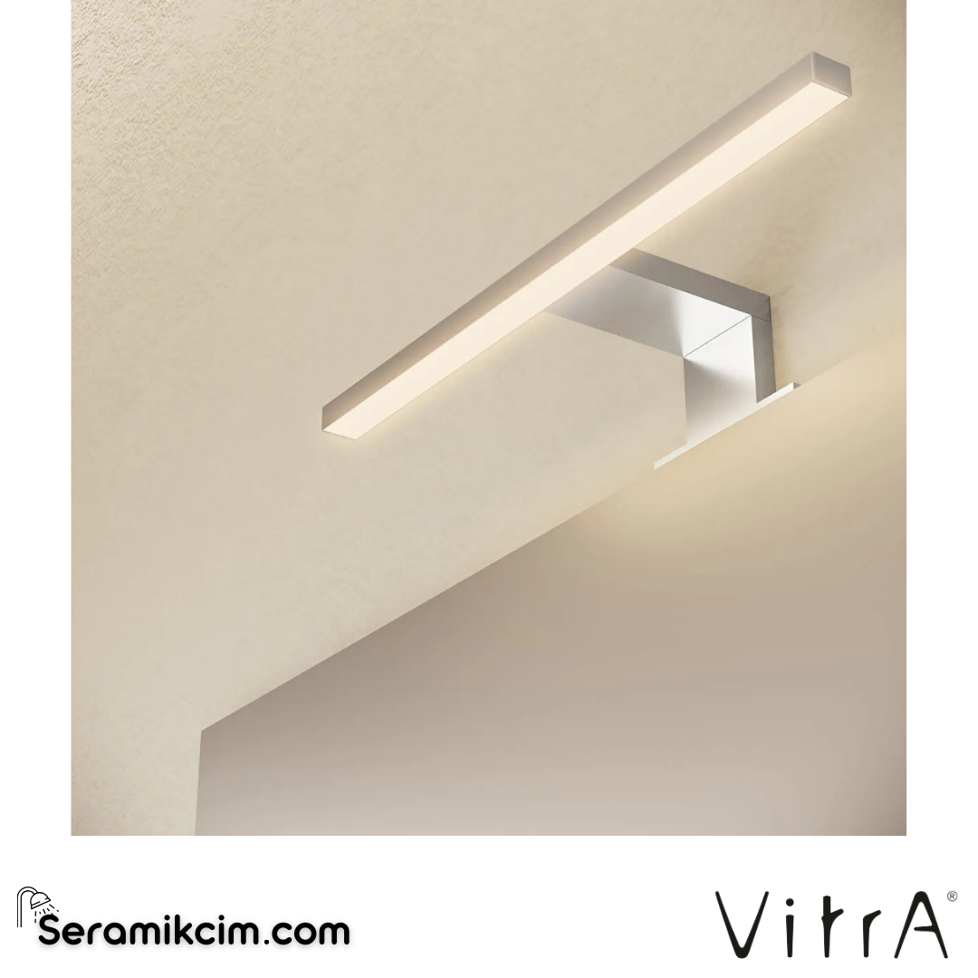 VitrA Mia Banyo Dolabı Seti 80 cm, iki çekmeceli lavabo dolabı, aydınlatmalı düz ayna, altın meşe 67093 - 67093