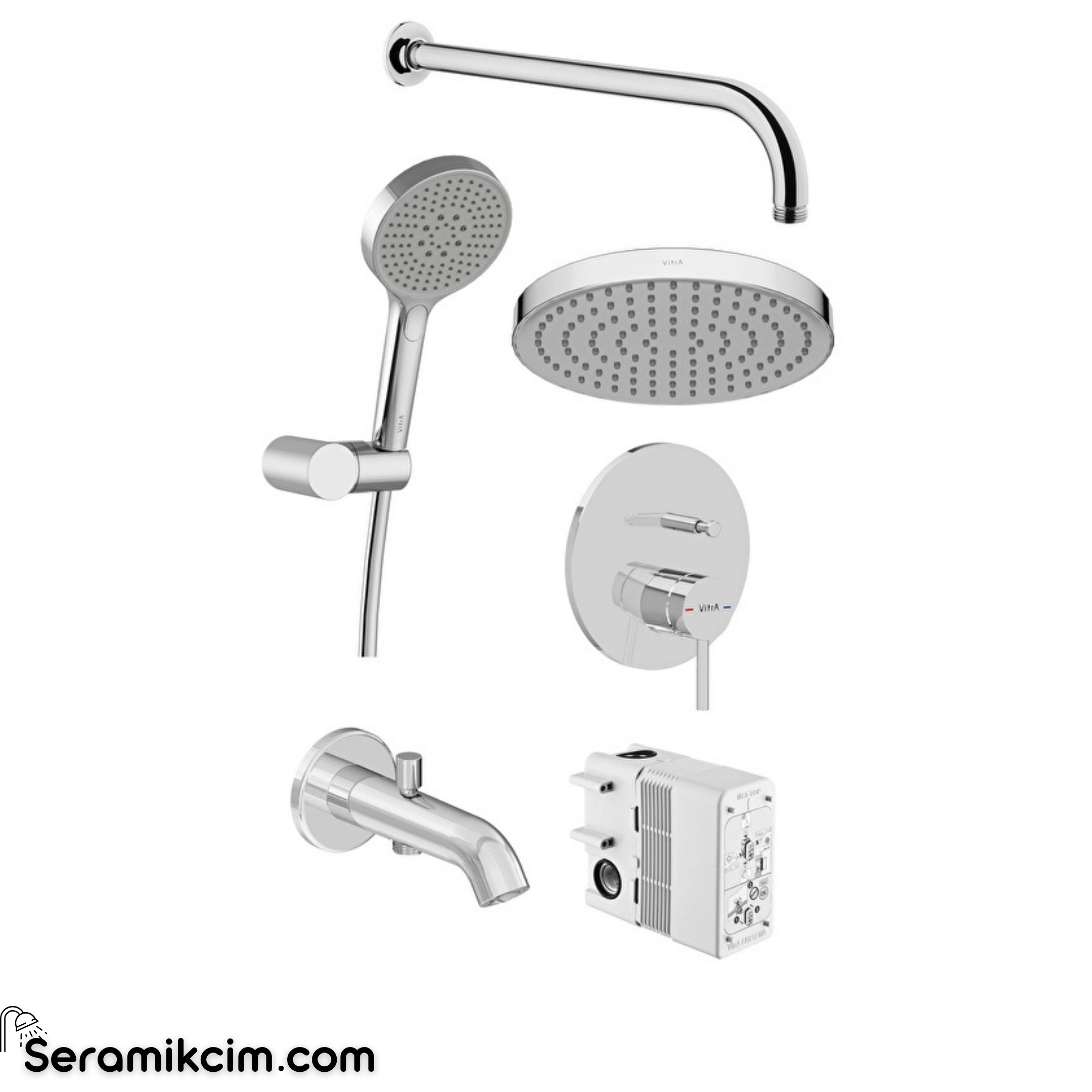 VitrA Minimax Round Ankastre Banyo Seti, Krom A49324